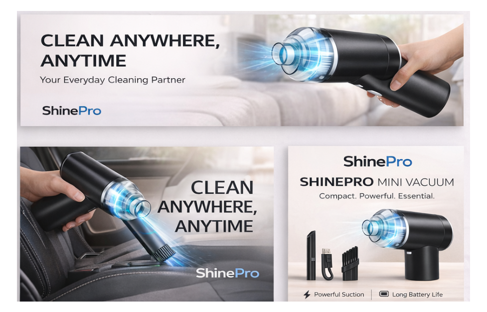 ShinePro Portable 2-in-1 Vacuum Cleaner & Air Duster for Car & Home