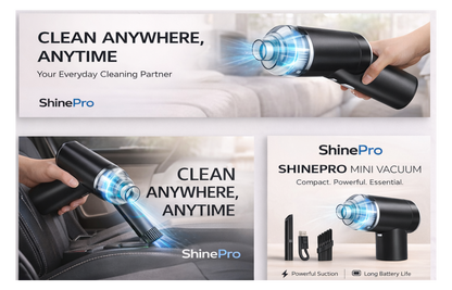 ShinePro Portable 2-in-1 Vacuum Cleaner & Air Duster for Car & Home